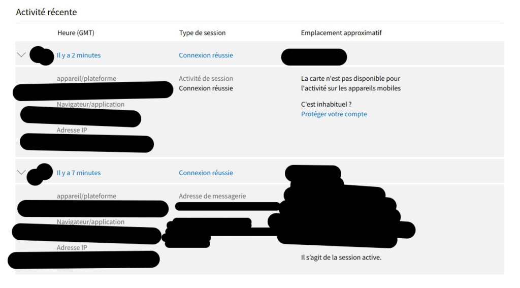 The only logs Microsoft will let you see via your account is the successful connection.